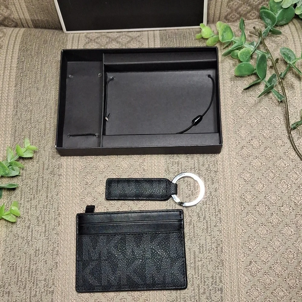 Michael Kors Signature Card Case & Keychain Box Set